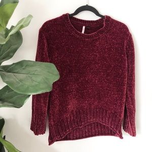 Love By Design Maroon Velvet Sweater